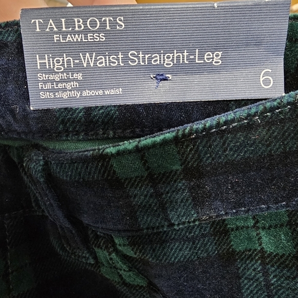 Talbots Flawless plaid high waist straight leg pants new with tags women's 6 - Picture 9 of 13